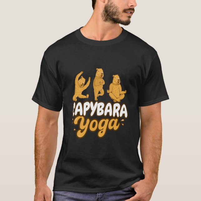 Camiseta Capybara Yoga poses Meditation Workout (Frente)