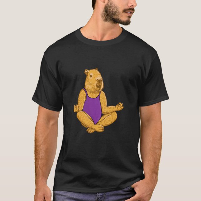 Camiseta Capybara Yoga poses Meditation Workout exercises g (Frente)