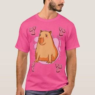 Camiseta Capybaras Art Drawing Hearls Girls Capybara