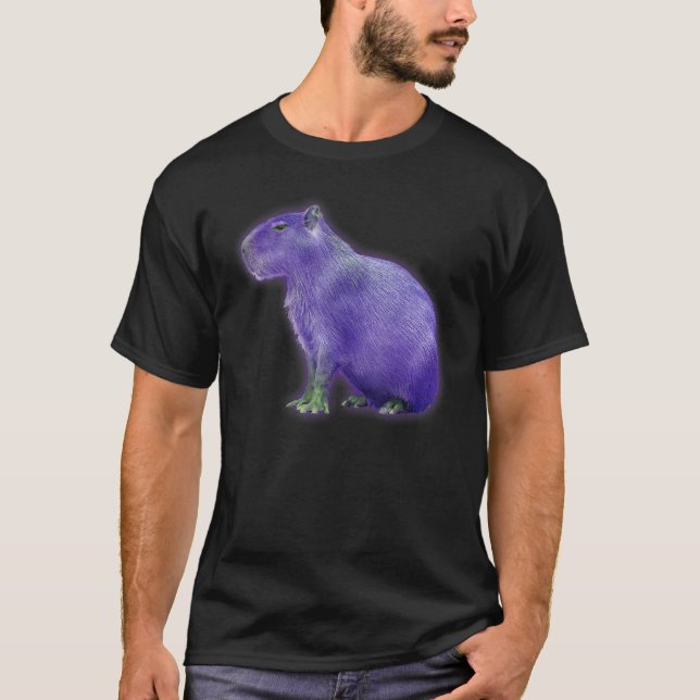 Camiseta Capybaras Cute Space Capybara Martian Purple (Frente)
