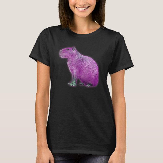 Camiseta Capybaras Cute Space Capybara Martian Rosa (Frente)