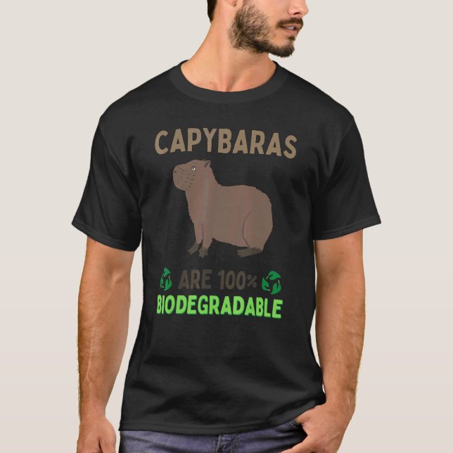 Camiseta Capybaras São 100 Grandes Roedores Biodegradáveis  (Frente)