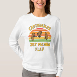 Camiseta capybaras só quer jogar slogan