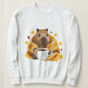 Camiseta CapyBarri em um Cobertor Aconchegante Relaxando e 