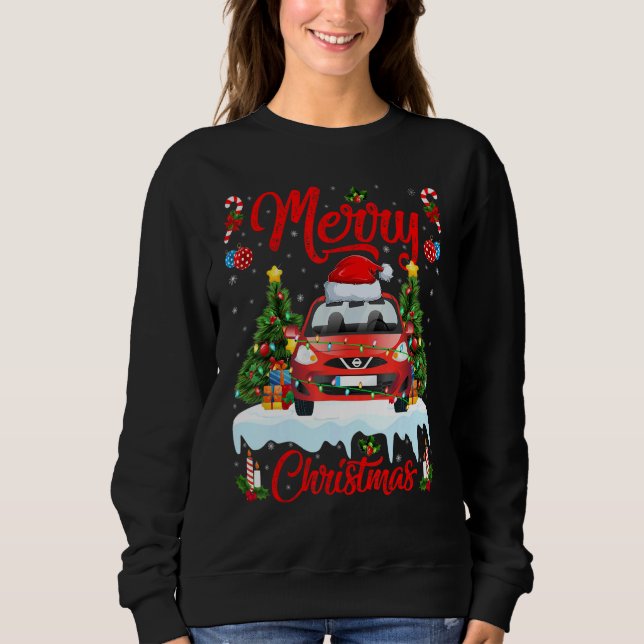 Camiseta Car  Lights Xmas Tree Santa Car Christmas 1 (Frente)