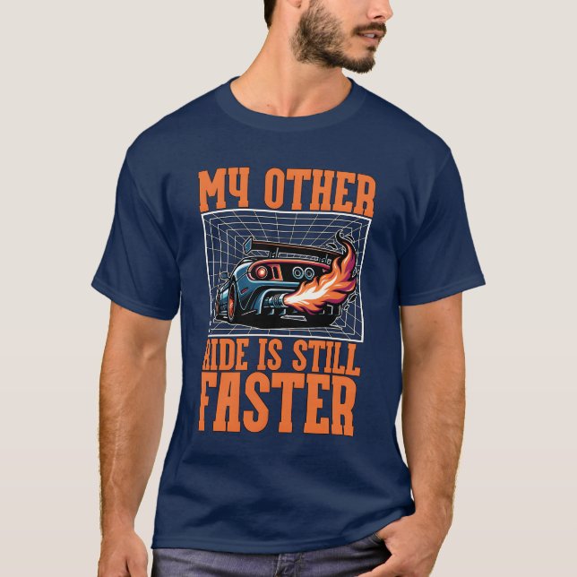Camiseta Car Racing My Other Ride Is Still Street Racing bo (Frente)