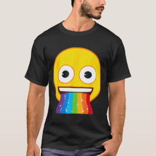 Camiseta Cara Amarela Sorriso Boca Arco-íris Emoji Oficial