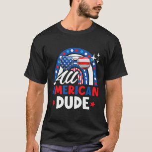 Camiseta Cara Americano Engraçado 4 De Julho Patriótico Ame