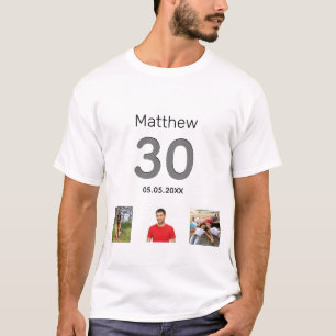 Camiseta cara aniversário de 30 anos personalizada de fotog
