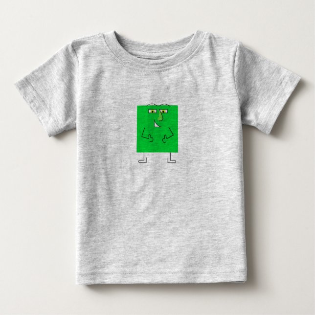 Camiseta Cara ao quadrado verde (Frente)