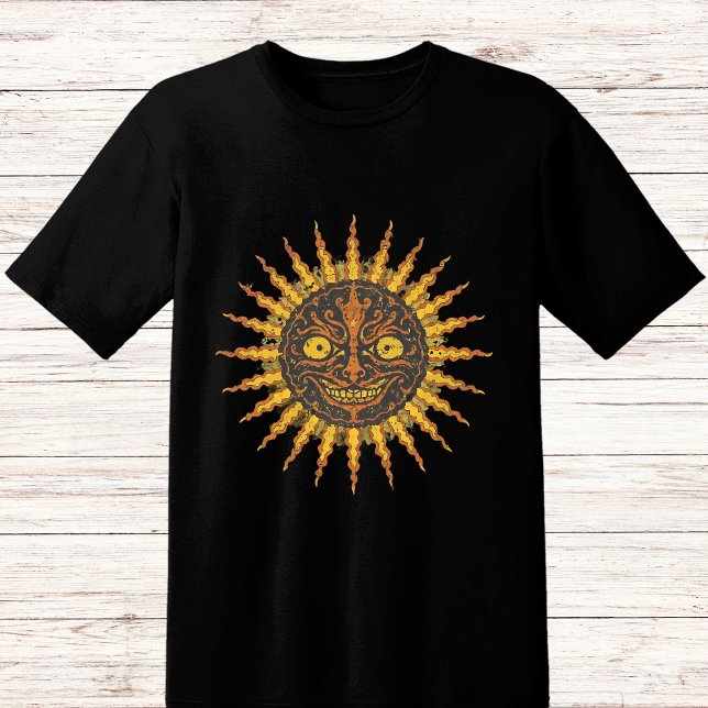 Camiseta Cara assustadora sorrindo sol (Criador carregado)