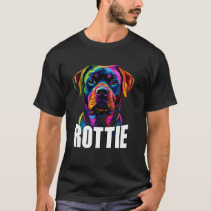 Camiseta Cara Colorida de Rottweiler Amante de Cachorro Rot
