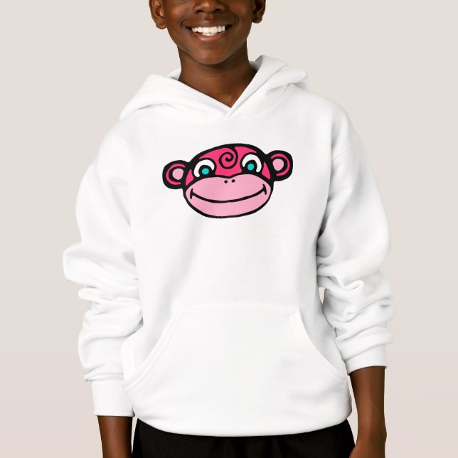 Camiseta Cara cor-de-rosa do macaco bonito (Frente)