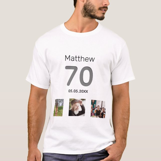 Camiseta cara de 70 de fotografia personalizada (Frente)