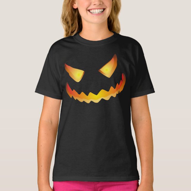 Camiseta Cara de abóbora 6 para Halloween... (Frente)