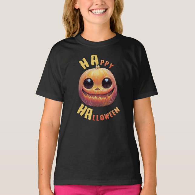 Camiseta Cara de Abóbora | Feliz Dia das Bruxas (Frente)