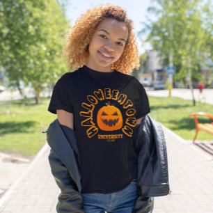 Camiseta Cara de Abóbora na Universidade de Halloween