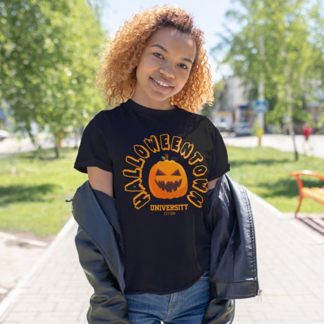 Camiseta Cara de Abóbora na Universidade de Halloween (Criador carregado)