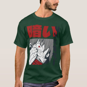 Camiseta Cara de anime japonês de arte sombrio demônio horr