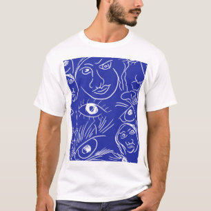 Camiseta Cara de beleza: desenho de uma linha.