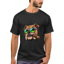 Cara de Bulldog Legal Com Charuto e Óculos de Sol