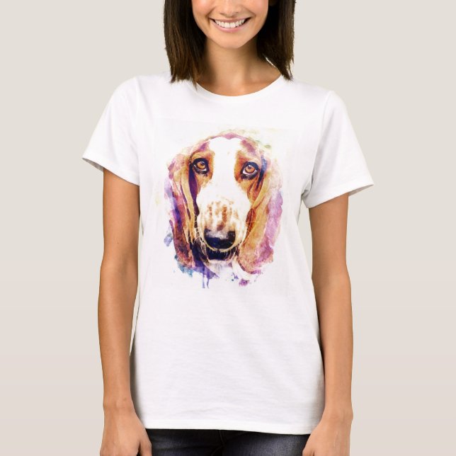 Camiseta Cara de Cachorro Basset Hound Fofo (Frente)