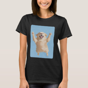 Camiseta Cara de Cachorro Fofo Golden Retriever Azul