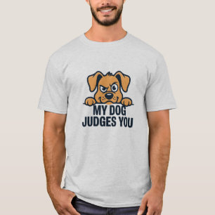 Camiseta Cara de Cachorro Julgador Citação Engraçada e Sarc