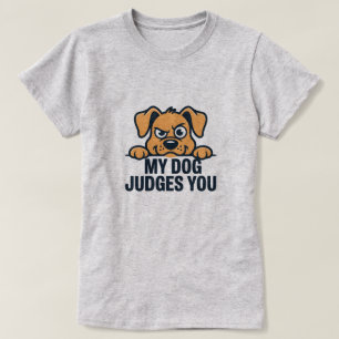 Camiseta Cara de Cachorro Julgador Citação Engraçada e Sarc
