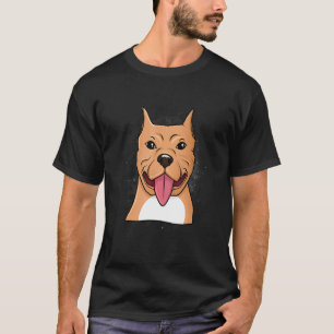 Camiseta Cara de cachorro Pitbull fofa Ilustração de cachor