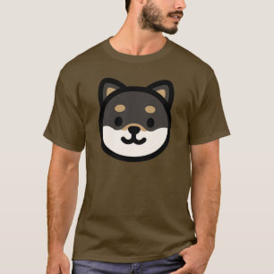 Camiseta Cara de cachorro Shiba Inu preto fofo