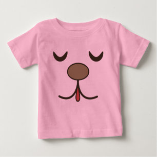 Camiseta Cara de cão adorável rosa