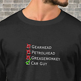 Camiseta Cara De Carro De Carro Greasemonkey De Petrolhead