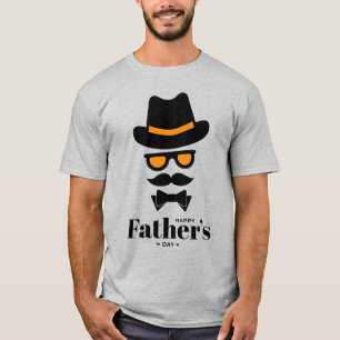 Camiseta Cara de cavalheiro bonito com chapéu, vidro solar,