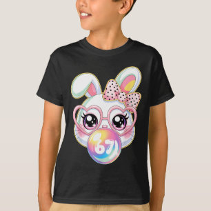 Camiseta Cara de Coelho Fofo para Mulheres Meninas Crianças