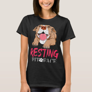 Camiseta Cara de descanso engraçada do Pitbull Gif Amante d