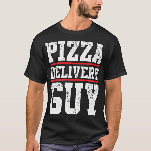 Camiseta Cara de entrega de pizza correspondente à fantasia (Frente)