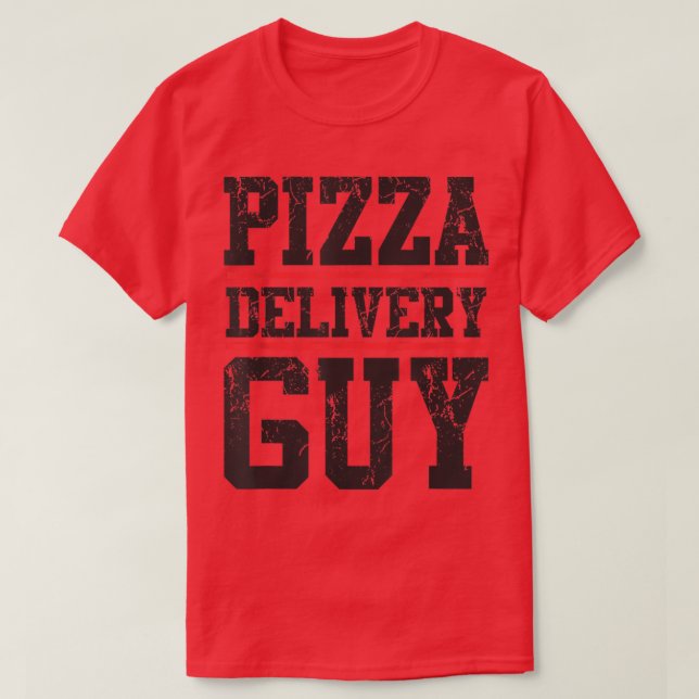 Camiseta Cara de entrega de pizza correspondente à fantasia (Frente do Design)