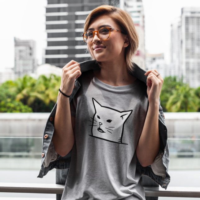 Camiseta Cara de gato branco (Criador carregado)