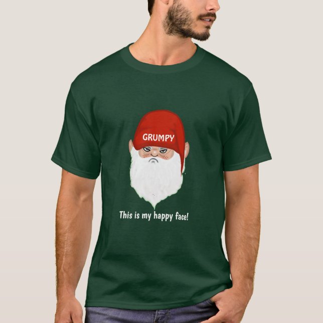 Camiseta Cara de Gnomo Mal-Humorado Engraçada (Frente)
