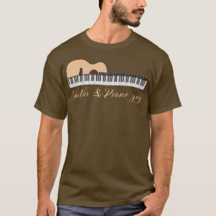 Camiseta Cara de guitarra e piano engraçada Guitarrista Pia