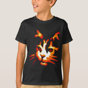 Camiseta Cara de incandescência do gato do Dia das Bruxas
