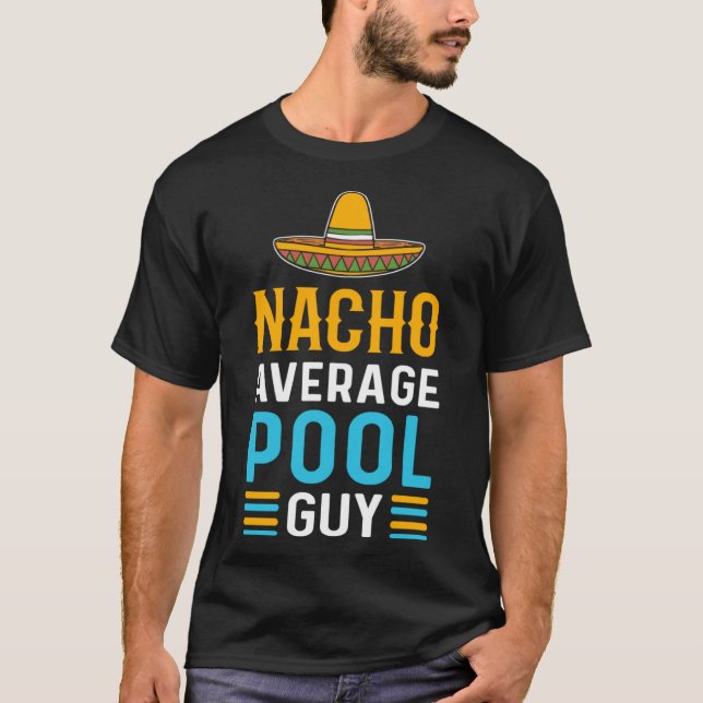Camiseta Cara de Piscina do Limpador de Piscinas Média de P (Frente)