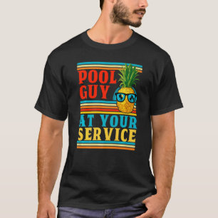 Camiseta Cara De Piscina Do Seu Serviço Nadando Pinho Retro