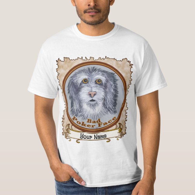 Camiseta Cara de Poker do Sheepdog (Frente)