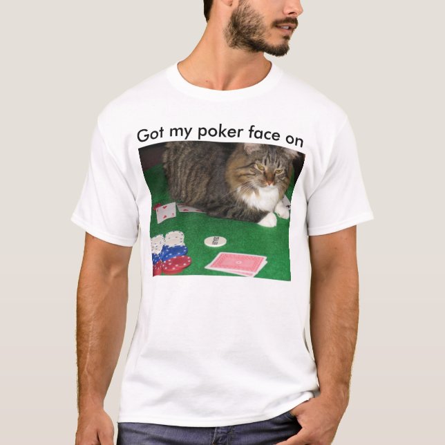 Camiseta Cara de póquer de Rafi, obtida minha cara de (Frente)