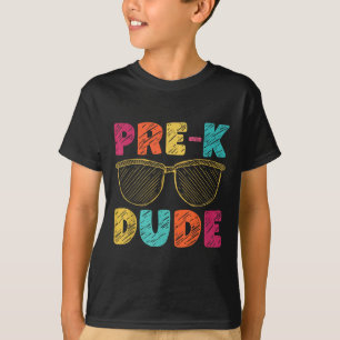 Camiseta Cara de pré-k engraçado primeiro dia de volta à es