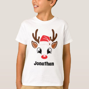Camiseta Cara de Rena de Natal Fofa