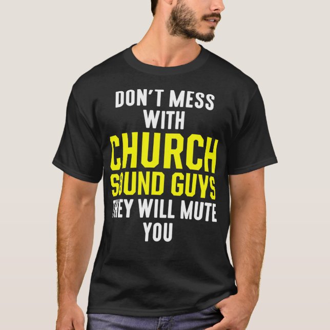 Camiseta Cara de som da igreja Engenheiro técnico de áudio  (Frente)