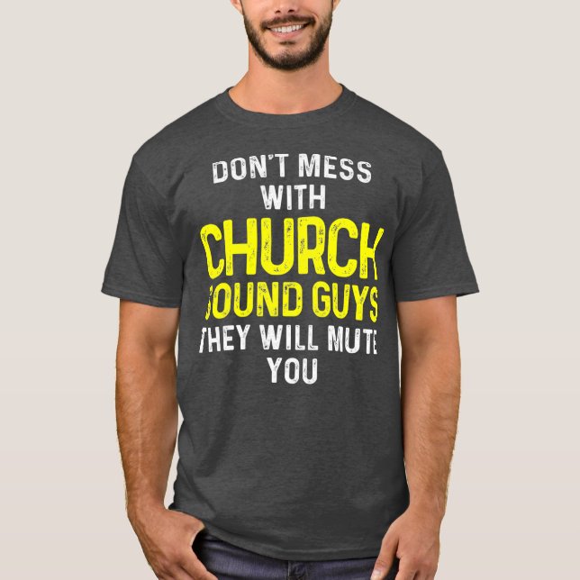 Camiseta Cara de som da igreja Engenheiro técnico de áudio  (Frente)